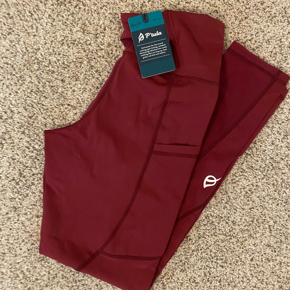 NWT Ptula Crystal Leggings- Wine Red